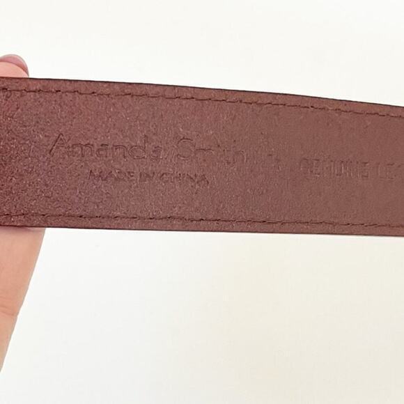 Amanda Smith Genuine Leather Brown Belt Studded Western Women's Size 28 - Picture 3 of 6